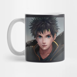 Black Hair Anime Boy Mug